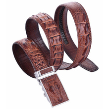 2015 Mens belts luxury genuine leather Crocodile designer Automatic belt men buckle 100 Real Cow skin