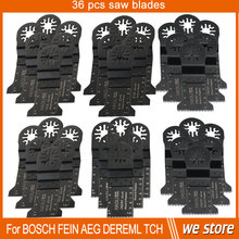 free shipping 36 pcs 32-45mm Oscillating Multi Tool saw blades fit for TCH,Fein,Dremel power tool etc,wood metal cutting
