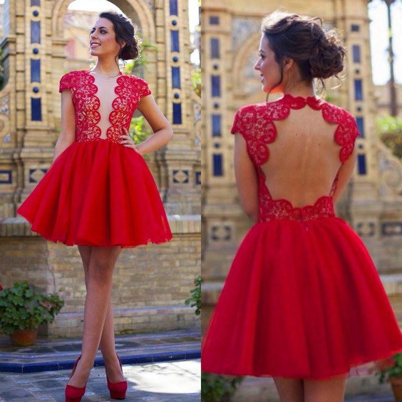 Cheap red lace cocktail dress Cheap red lace cocktail dress