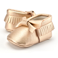 Handmade Soft Bottom Fashion Tassels Baby PU Newborn Babies Shoes 11 colors PU leather Prewalkers Boots