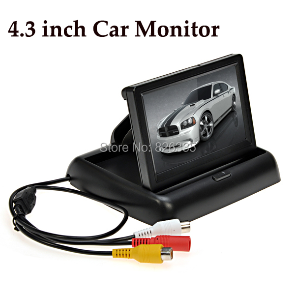Folding 4 3 inch TFT Color LCD Screen Parking Sensor Video Monitor Car for TV Rearview