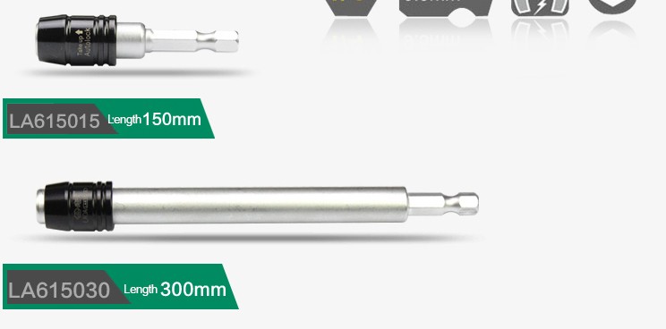LAOA High Quality Rapidly divoice Magnetic 1/4 Socket Prolong Rod 6.3mm Sleeve Extension Rod Electric Prolonger Bit
