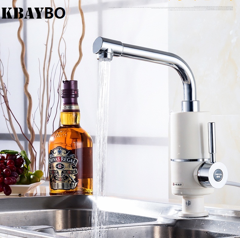 3000W Electric Instant Water Heater Crane Water Heater Electric Hot Water Faucet Tankless Heating Bathroom Kitchen