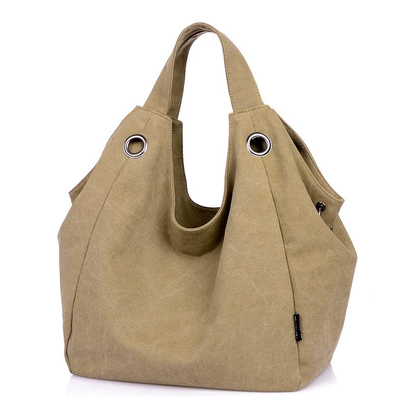 Fashion Canvas Solid Handbags Popular Women Shoulder Bag Casual Canvas bags Designer High ...