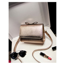 Free shipping New Women’s bowknot decoration bag lady’s fashion fresh Messenger Bag gold,silver beige black color choice