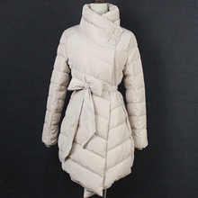 Winter Jacket Women Thick Long Sleeve Long Style Parkas For Women Fashion Belt Irregular Winter Coat Women manteau femme L214