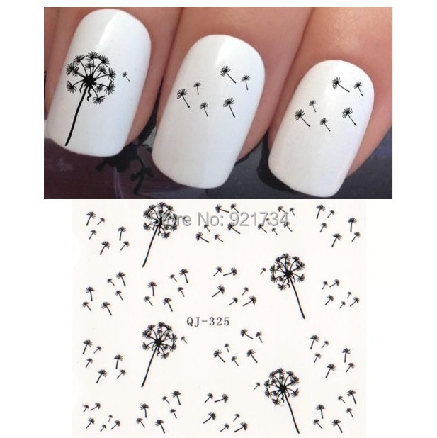2015 new 2 PCS Dandelion design Export JAPAN QJ 325 designs NEWEST Popular water nail art