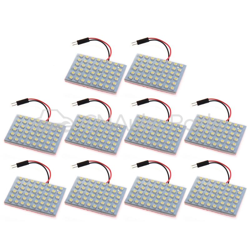 10PCS Trailer Lorry 48 LED 3528SMD Warm White Panel Light + 1156 BA15S Base