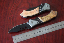 12pcs lot Oem Browning Three Eye Stainless Steel Folding Knife Camping survival tool hunting Knives wood