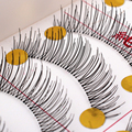 New 10 Pairs Beauty Handmade Fake False Eyelashs Extensions Natural Look Transparent Stem Eye Lashes Makeup
