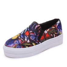 Women’s Print Casual Shoes 2016 PU Leather Platform Loafers Chaussure Femme Tenis Feminino Fashion Flats Basket Femme Trainers