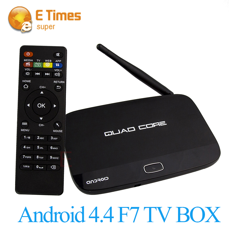 F7 Android 4.4 TV Box RK3128 Quad-Core 1.3GHz 1080P KODI Support 3D movie DLNA Bluetooth 4.0 2.4GHz WiFi LAN PK Q7 CS918 TV Box