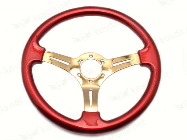 ABS Steering Wheel Red + Gold Spoke 1