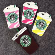 Hot Sale 3D Cartoon Silicon Starbuck Coffee Cup Case Cover for Samsung Galaxy S3 S4 S5 S6 G530H 9200 Mobile Phones Free shipping