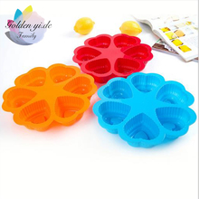 New 1PCS Food Grade Heart-shaped Silicone Mould DIY Cake Tools Baking Mould 6evens for Oven Cake Decorations Kitchen Accessories