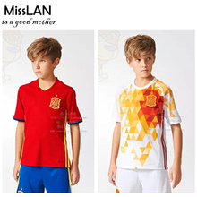 Best Thai Quality Spain Children 2016 Short Suit,SERGIO RAMOS INIESTA DIEGO COSTA Kids Shirt+Short,2-12Y Boys Athletic Wear