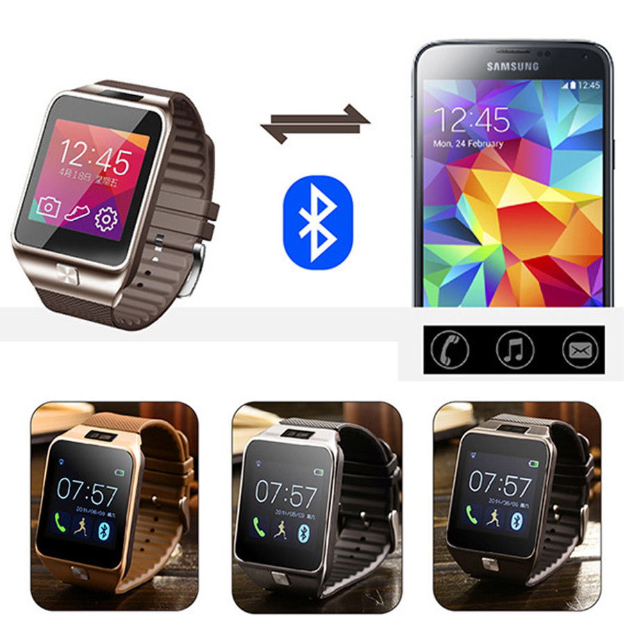 2015 High Quality Wearable Devices Smart Watches support Bluetooth Audio Passometer for iPhone