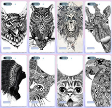 Cartoon Black White Animal DIY mobile phone protective case hard Back cover Skin Shell for Huawei P6