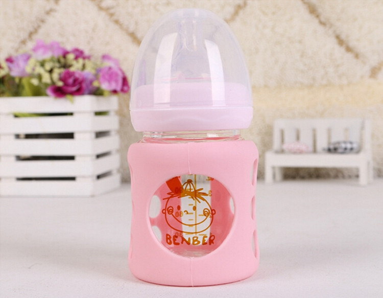 Thermostability Glass Baby Milk Bottle With Wide Mouth Nuk Baby Feeding Bottle 120ml Small Feeder Kit Mamadeiras Nuk For Kids (4)