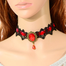 New Women Girl Fashion Hot Lace Beads Choker Style Gothic Collar Necklace Jewelry Gift 1Pcs