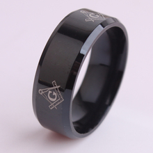 Black color Free mason 316L Stainless Steel finger rings for men wholesale Free shipping