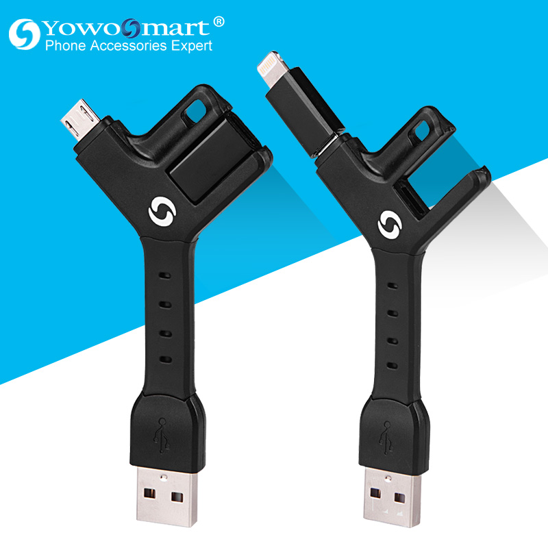 Original Brand Micro USB + 8pin USB 2 in 1 Sync Data Charger Cable for iPhone 5s 6s plus iPad 4 5 For Samsung S5 S6 for Android