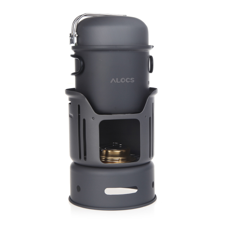 Good deal 1-2 People Portable Outdoor Cookware Set 7 Pieces Camping Hiking Picnic Cooking Utensil Outdoor Stove Pot Bowl