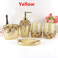 Bathroom Accessories 5pcs set Resin Household Wash brush cup Liquid Soap Dispensers Soap Dishes Garden Flower