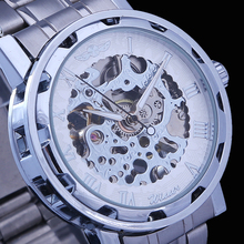 Ganador personalizada breve reloj mecánico automático tira para hombre de acero reloj informal 2014 jwh113 recorte