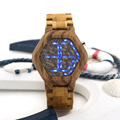 BOBO BIRD Wood Digital LED Men Watches Kisai Night Vision Wooden Calendar Wristwatch LED Watch Minimal