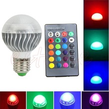 B39 Newest RGB LED Lamp Color Changing Light Bulb 220V E27 15W With Remote Control free