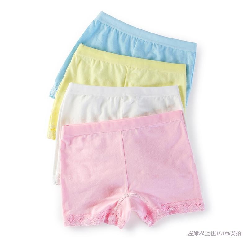 Kids Underwear Girls Lace Cotton Boxer Child Safety Panties Underpants Pink White Yellow Panties Next Calcinha
