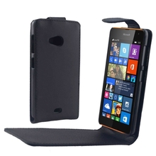 Support Wholesale Up and Down Vertical Flip Magnetic Button Leather Case for Microsoft Lumia 535
