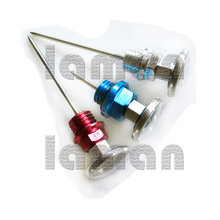 High quality Aluminum short Needle/pin Motorcycle Oil Tank Dipstick oil modified generic Thermometer Alu Oil Dipstick with Watch