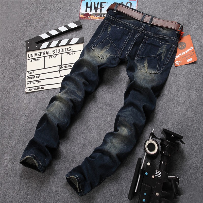 Denim Biker Jeans 2015 Hot Sale New Brand BIEPA Slim Ripped Skinny Jeans Straight Denim Biker Jeans 