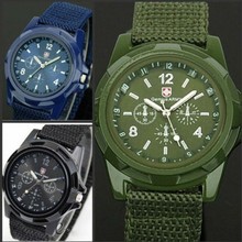 Cheap !2015 New Arrival Men’s Watches Solider Military Army Sport Style Canvas Belt Luminous Quartz Wrist Watch Three Colors
