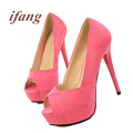 2016 Buckle Platform Sandals Women Pumps Sexy High Heels Shoes Open Toe Plain Waterproof Summer Sandals