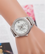 Envío gratis relogio masculino lujo cuarzo de la marca Casual vestido del diamante del reloj mira a hombres y mujeres pato reloj de acero de plata