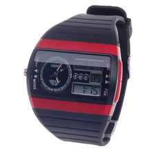 OHSEN AD1305 2015 New Arrival Fashion Multifunctional Analog Digital Dual Display Waterproof Wrist Watch for Men