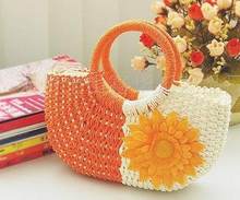 5pcs/lot Sunflower Straw Weave style tote bag