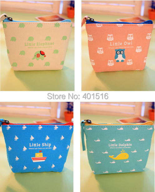 2014 New Korea Style Square Cute Happy Family Small Purse / Coin Bag
