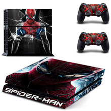 New spiderman PS4 Skin Sticker For Sony Playstation 4 PS4 Console protection film and Cover Decals Of 2 Controller