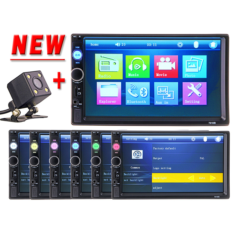 2 DIN Car Video Player Bluetooth HD Stereo Radio FM MP3 MP5 DVD Audio USB Auto Electronics+HD Rear View Camera+Wireless Remote 2 DIN Car Video Player Bluetooth HD Stereo Radio FM MP3 MP5 DVD Audio USB Auto Electronics+HD Rear View Camera+Wireless Remote