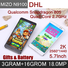 Smartphone Original MIZO N9100 Qualcomm Snapdragon 805 Quad Core 2.7GHz 18.0MP 2K 5.7 “2560*1440 3G ram 16G rom mobile phone