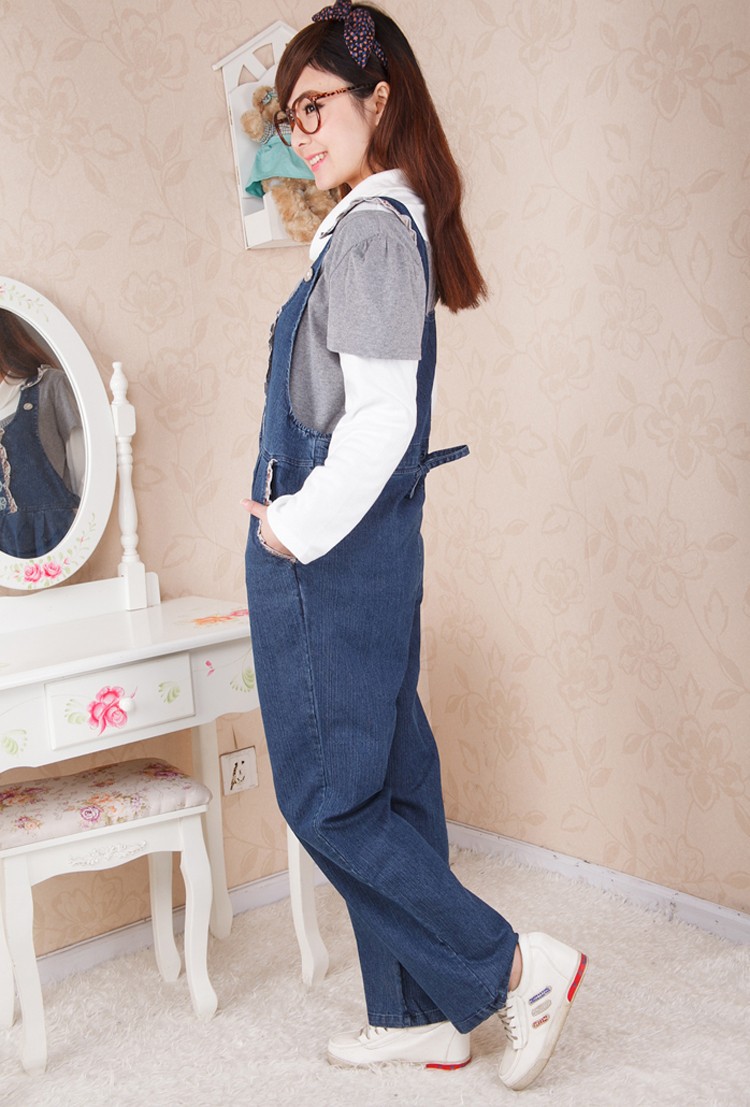 wholesale 1pcs pregnant women overalls spring and autumn fashion and casual full length loose denim maternity women jumpsuit (13)