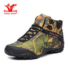XIANGGUAN Man Hiking Shoes for Men Fashion Athletic Trekking Boots Camo Zapatillas Sports Climbing Shoe Outdoor Walking Boot