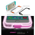 Newest Clear Transparent Connect High Speed USB Charge Cable Led Flash Light Up Cases Cover For