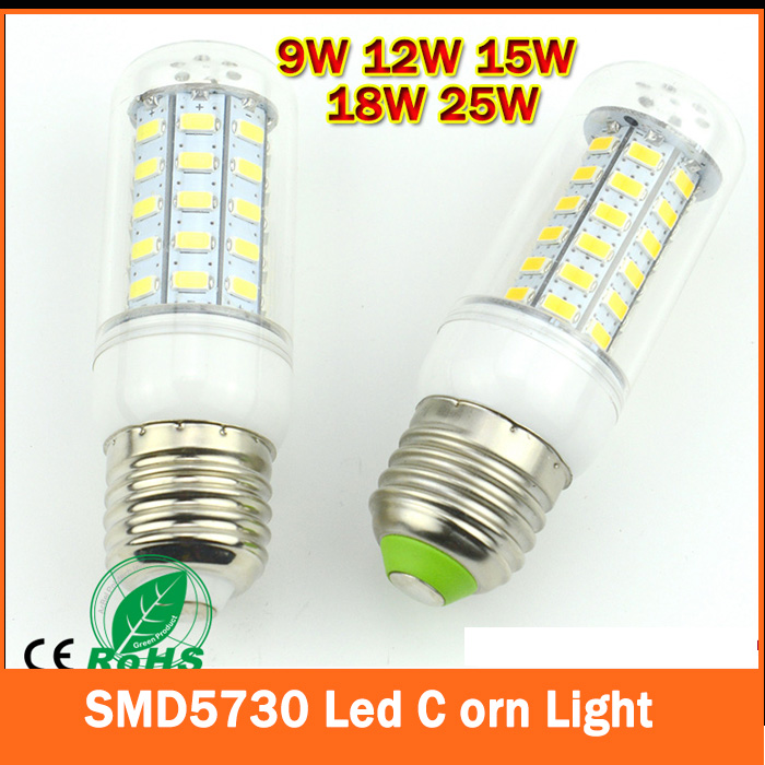 SMD 5730 9W 12W 15W 20W 25W 35W E27 LED Corn Lamp 24LED 36LED 48LED 56LED 69LED 110LED Bulb Light 220V/110V Retail