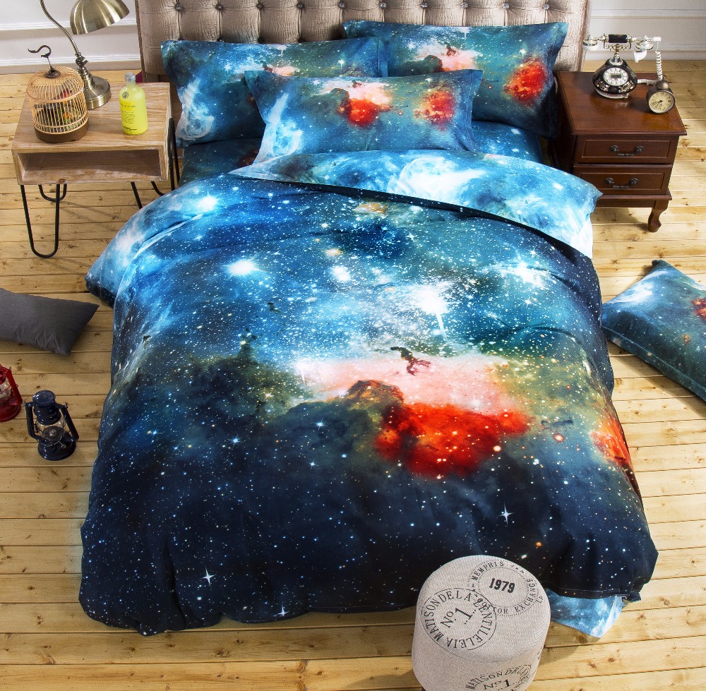 3d Galaxy bedding sets Twin/Queen Size Universe Outer Space Themed Bedspread 2pcs/3pcs/4pcs Bed Linen Bed Sheets Duvet Cover Set