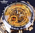 Winner Brand New Fashion Gold Watch Stylish Steel Men Male Clock Classic Mechanical Self Wind Wrist